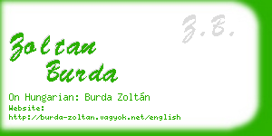 zoltan burda business card